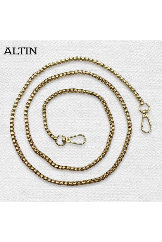 Cube Metal Bag Chain Gold 110 cm