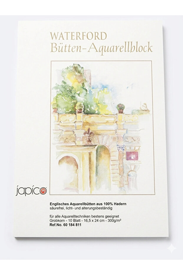 Watercolor Block'Waterford' 10 Sheets, Coarse Textured/Grained 16.5*24cm