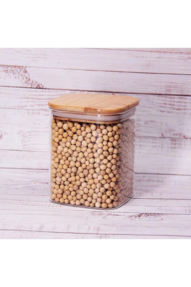 Albemo 450ml Leak-Proof Vacuum Borosilicate Glass Jar with Bamboo Lid – Airtight & Durable Food Container