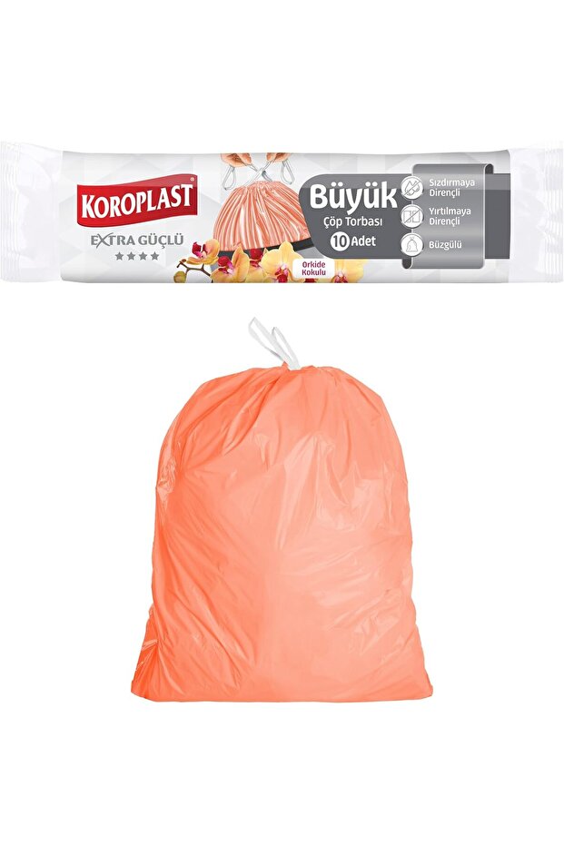 Albemo Extra Strong Orchid Scented Medium Size Drawstring Garbage Bags 15-Pack 55X57 Cm, Easy to Tie K