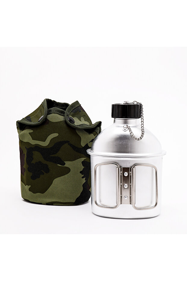 Goodman Aluminum Canteen with Cup 1 Liter-Camouflage