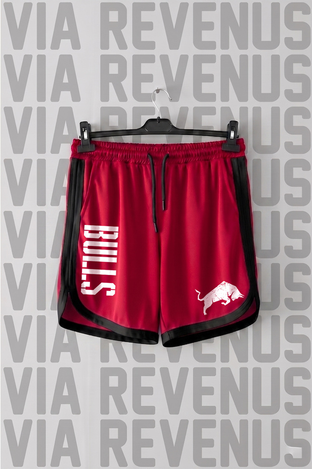 Bulls Printed Unisex Retro Varsity Sports Training Shorts