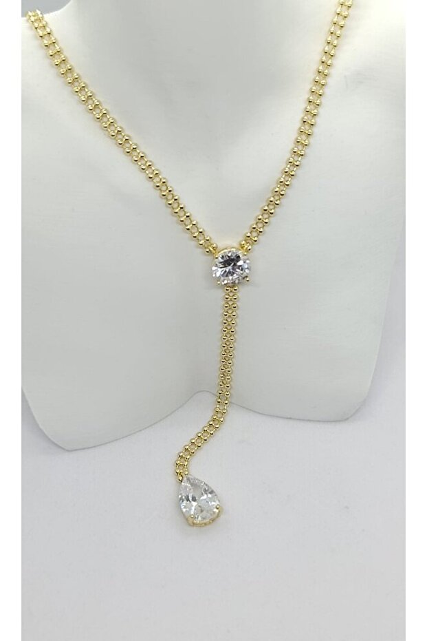Aurelia Drop Stone Y Necklace (45+5 cm)