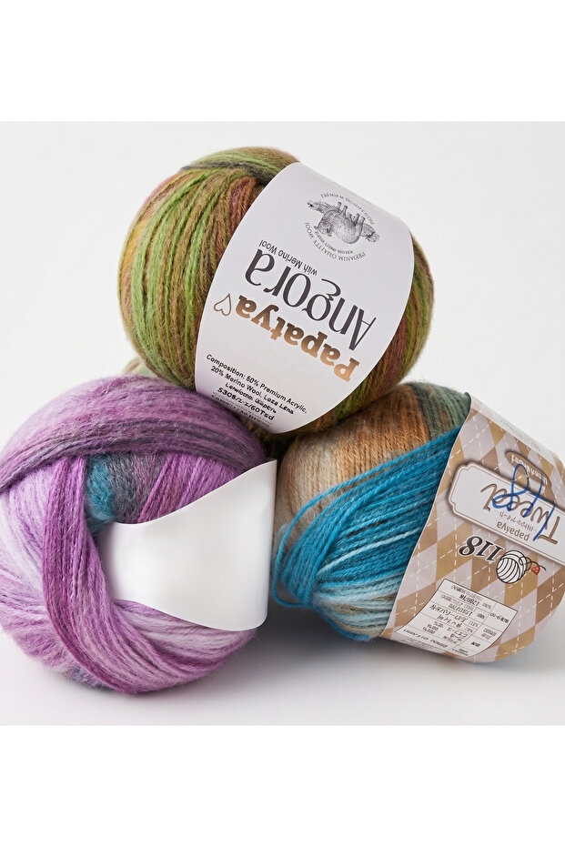 Angora 3-Pack Opportunity Package 270g 1600m Batik Mandala Knitting Yarn