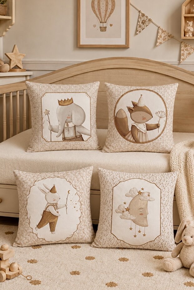 Magician Friends Patterned 4-Piece Children's and Baby Pillowcase Set