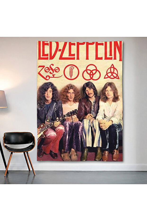 Led Zeppelin Wall Drape Wall Tapestry First Quality Satin Fabric Poster