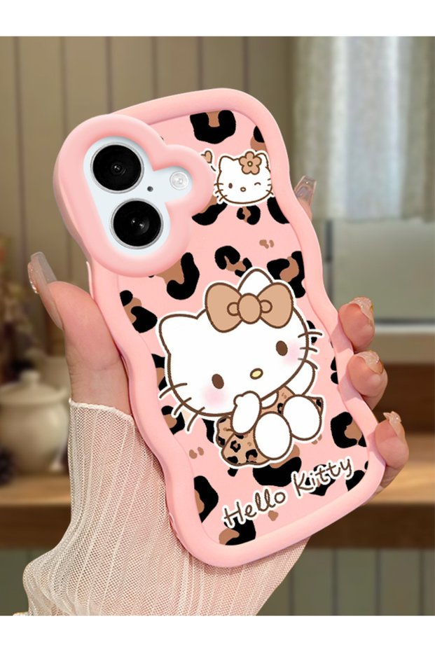 iPhone 17 Compatible Case Camera Protector Pink Silicone Couple Phone Case Kitty Pattern