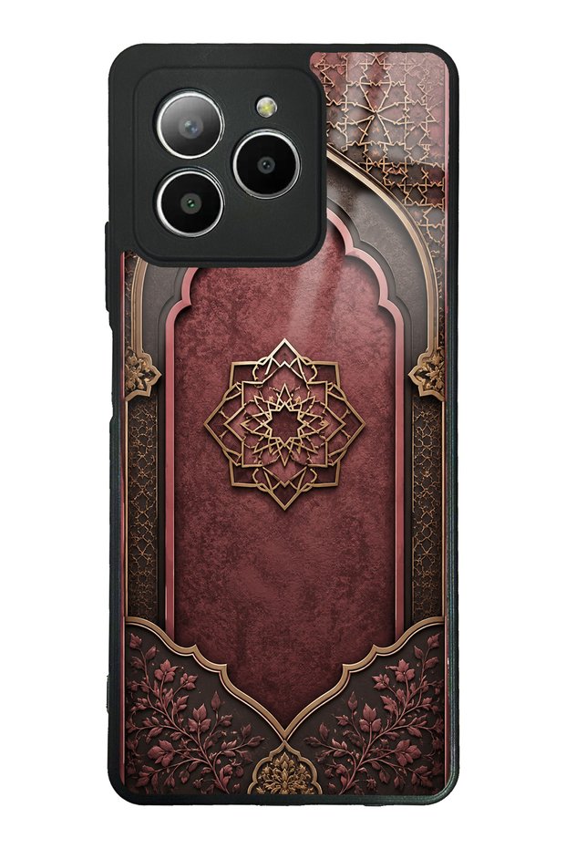 Omix X7 Burgundy Glossy Phone Case with Ottoman Emblem Design