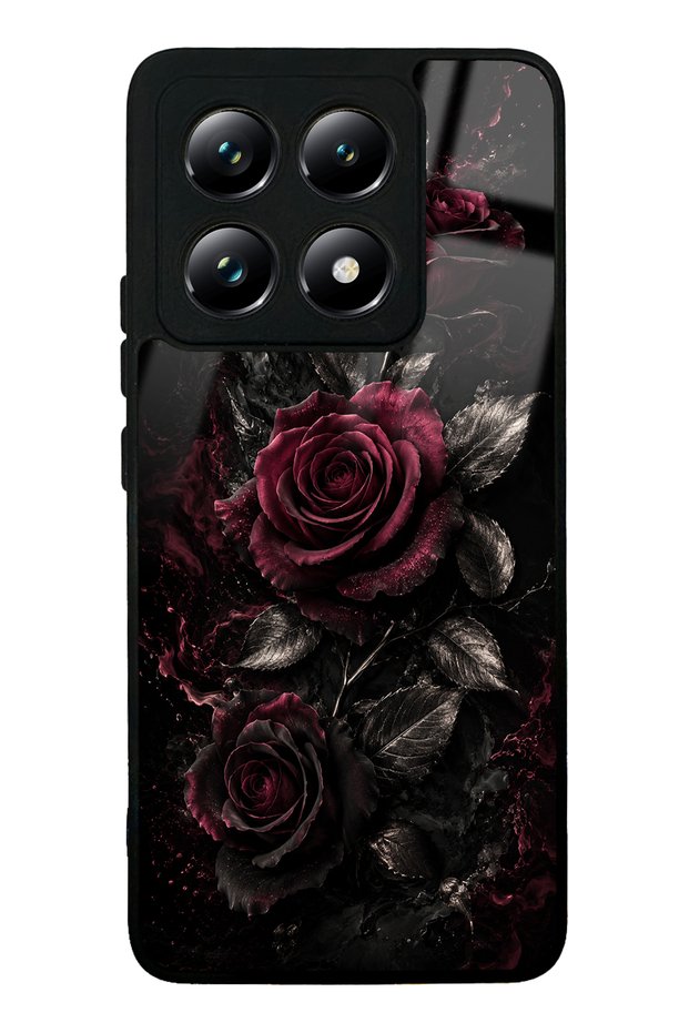 Xiaomi Mi 14t Obsidian Burgundy Roses Design Glossy Phone Case