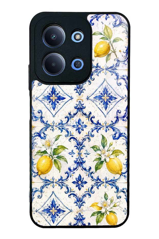 Xiaomi Redmi 15C Glossy Phone Case with Sapphire Lemon Tiles Design