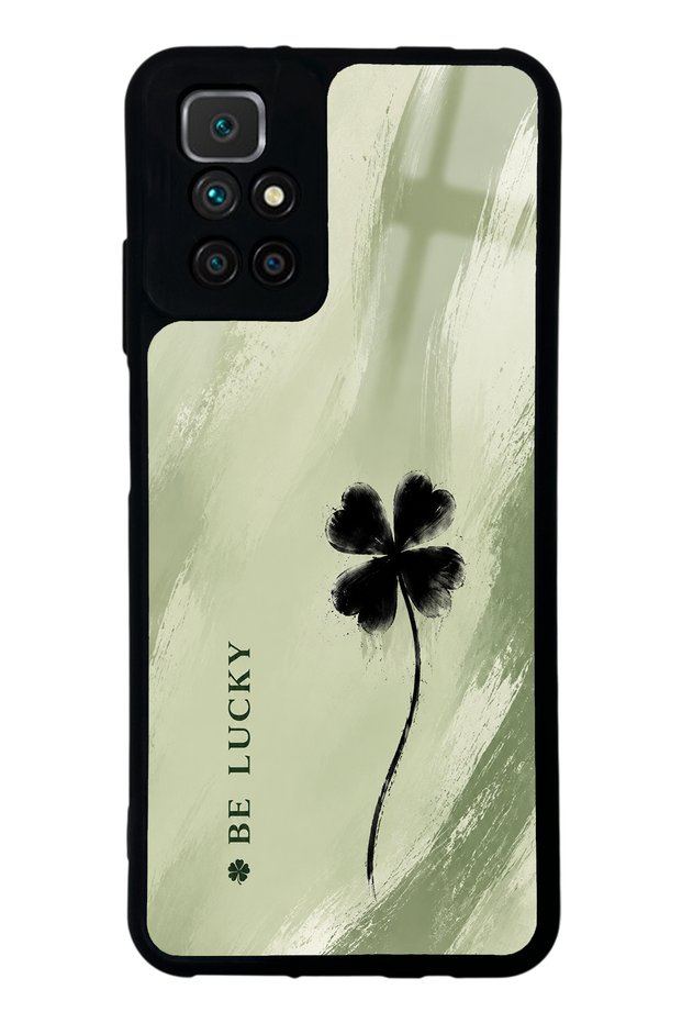 Xiaomi Redmi 10 Glossy Phone Case with Sage Lucky Clover Design