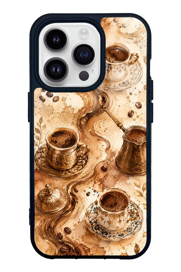 iPhone 14 Pro Golden Mocha Flow Design Glossy Phone Case