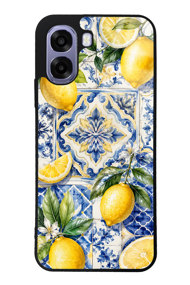 Oppo A6T Glossy Phone Case with Mediterranean Lemon Royale Design