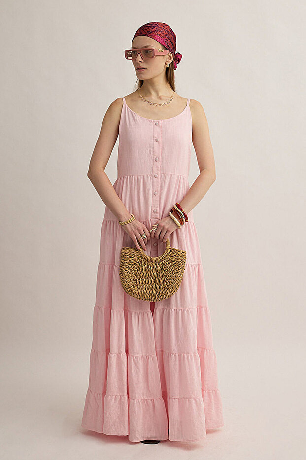 Layered Gilet Dress Pink