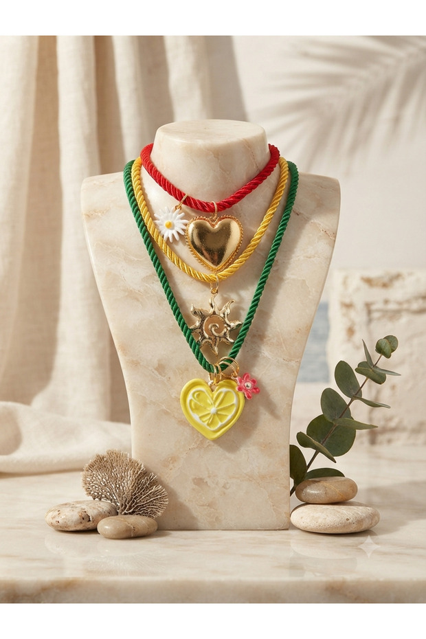 Brand Model 3-Piece Charm Necklace
