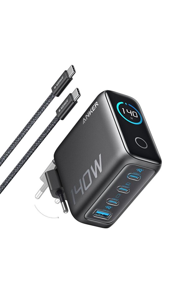 Charger (140W,4-Port, Pd 3.1) Usb-C Dark Gray