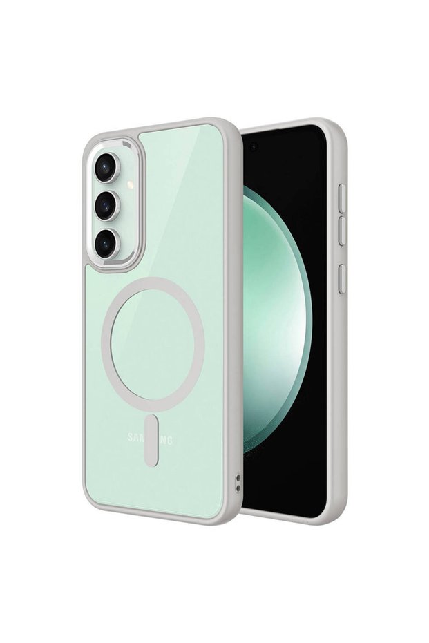 Galaxy S23 Fe Case Magsafe Transparent Back Face Camera Raised Silicone Gzst
