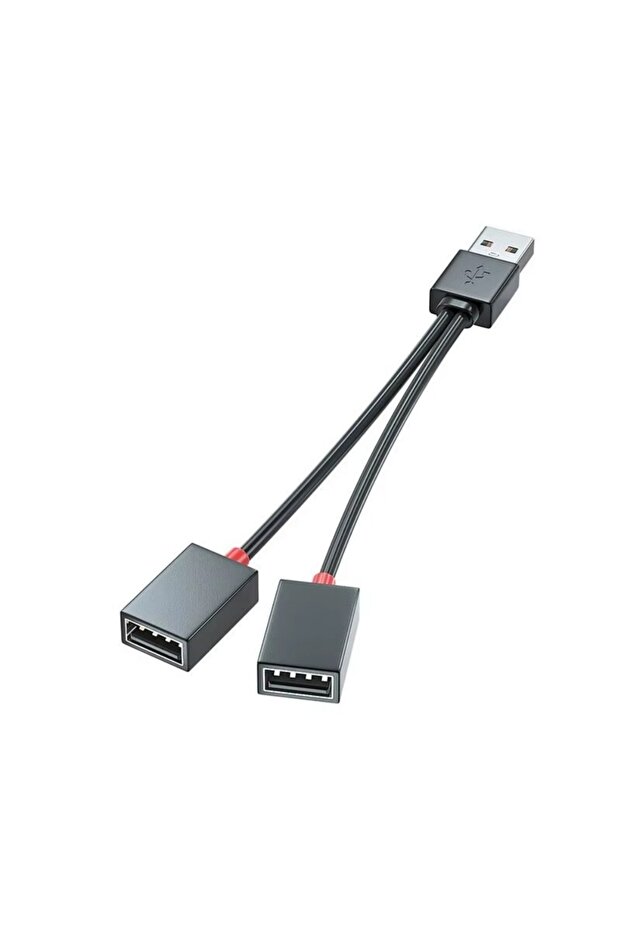 محول USB أبيض 1 مدخل و2 مخرج للسيارة، كابل شحن متعدد الوظائف لأجهزة آيفون