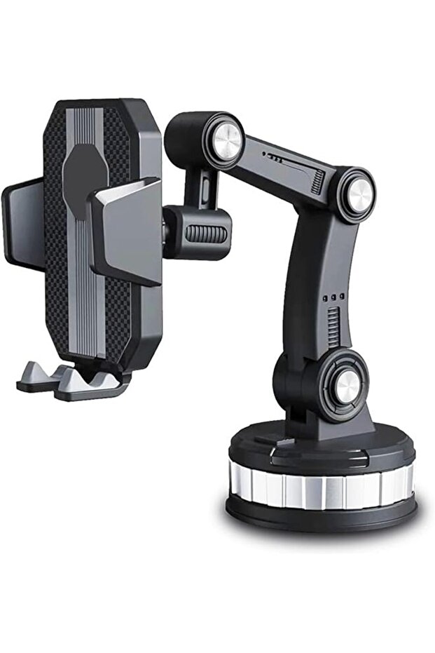 Car Phone Holder Mount, Release Phone Mount with Adjustable Clamp, Secure Car Phone Holder for Dashboard and Windshield Installat