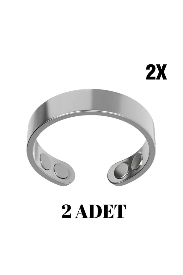 Magnetotherapy Ring (2 Pieces) - Adjustable Magnetic Therapy Ring - Gold & Silver