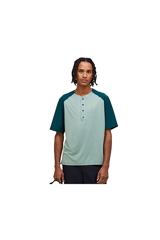 M Trail Snap Henley Ss Men's Casual T-Shirt G80709030 Green