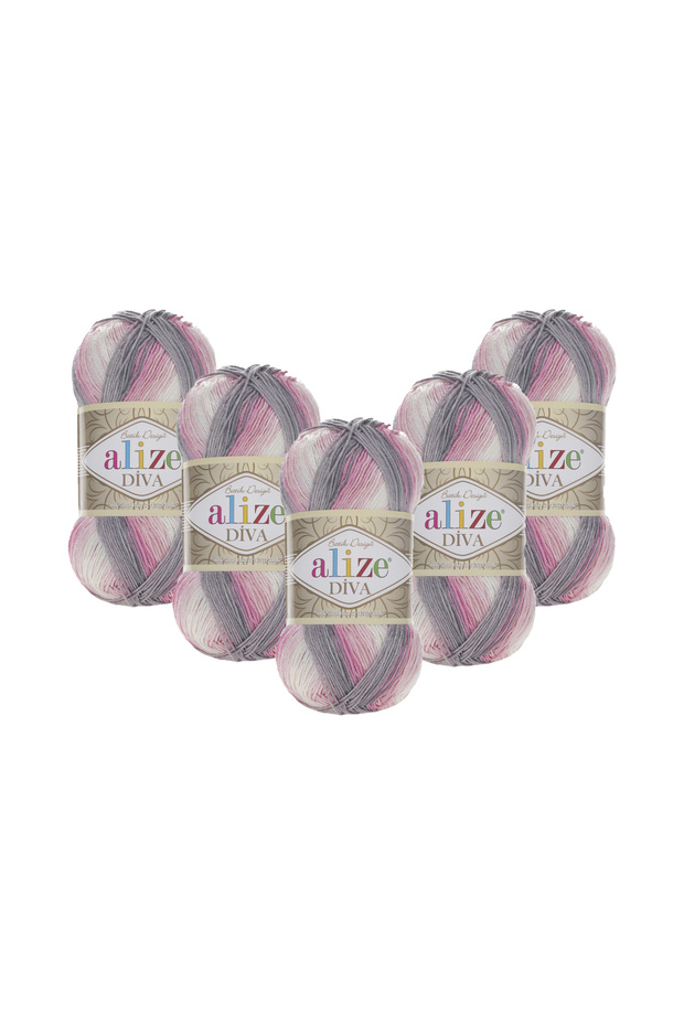 Diva Batik Hand Knitting Yarn 5 Pieces (3245) 100 Gr 350 Mt 100% Microfiber Acrylic Knitting Yarn