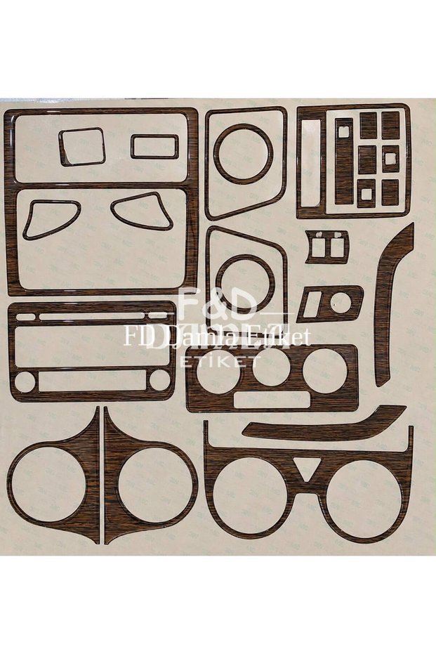Volkswagen Caddy 2004-2009 Dashboard Console Trim Chest Mahogany Finish Dark Oak Color Set