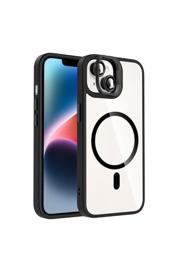 iPhone 13 Case with Camera Stand Magsafe Supported Transparent Back Silicone Vrdr