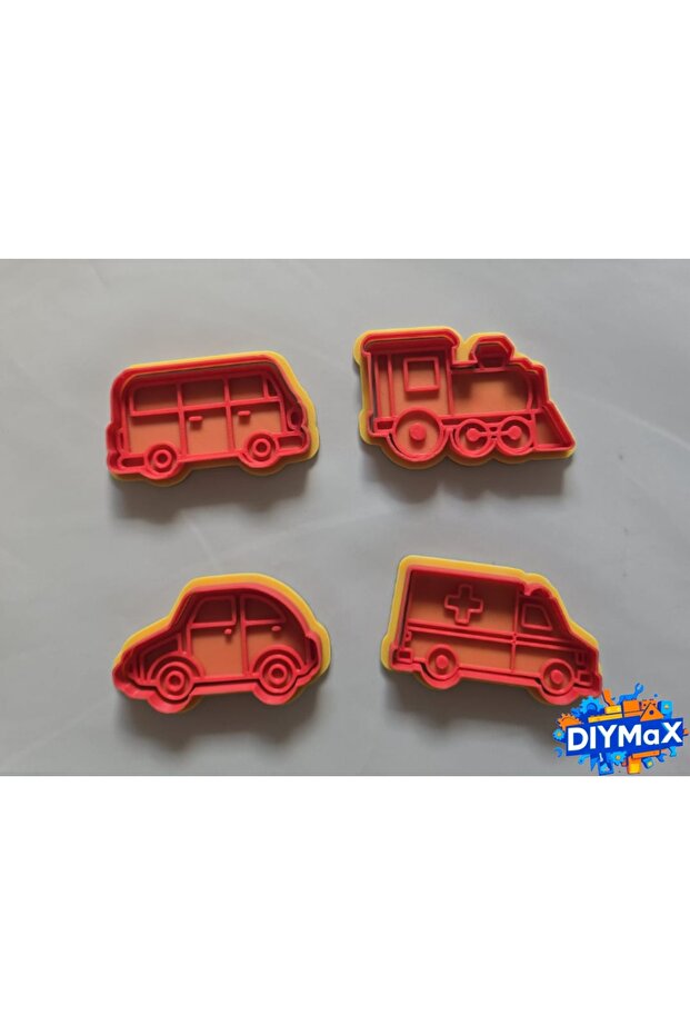 Vehicle Figured Cookie Mold Set Vehicle Shaped Dough Cutter Set of 4