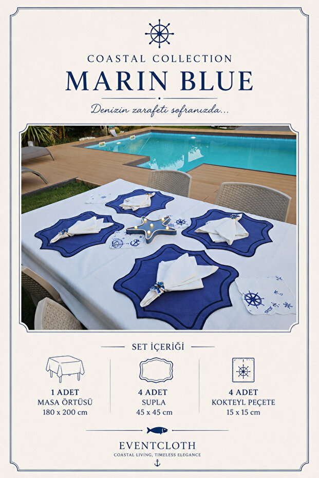 Blue Marin 4 Kişilik Table Set