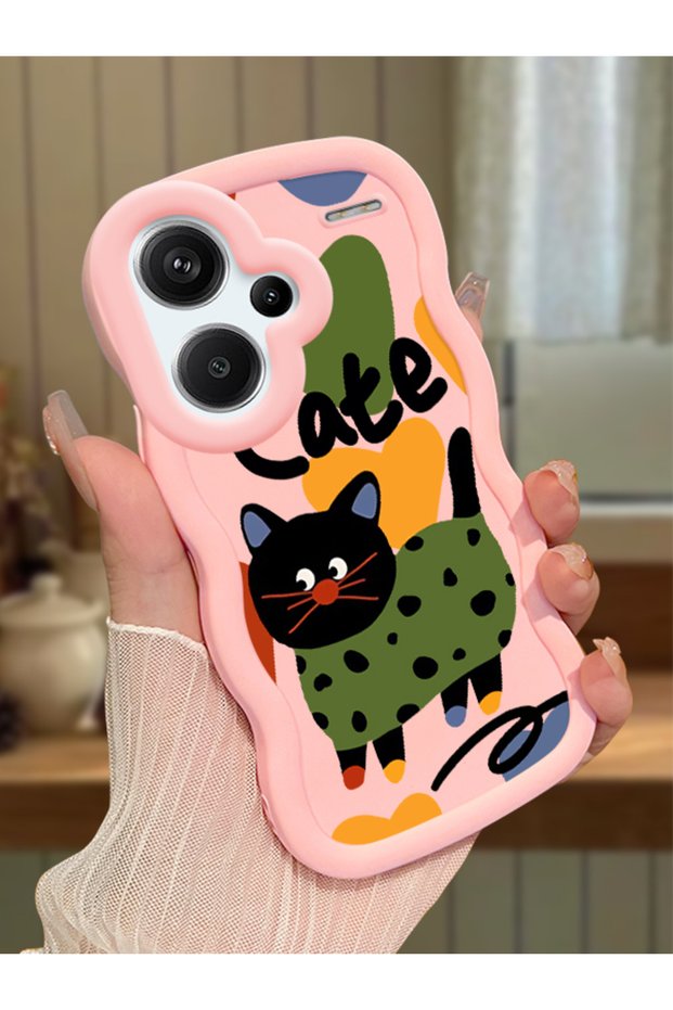 Redmi Note 13 Pro Plus 5g Compatible Case Camera Protector Pink Silicone Couple Phone Case Cat Pattern