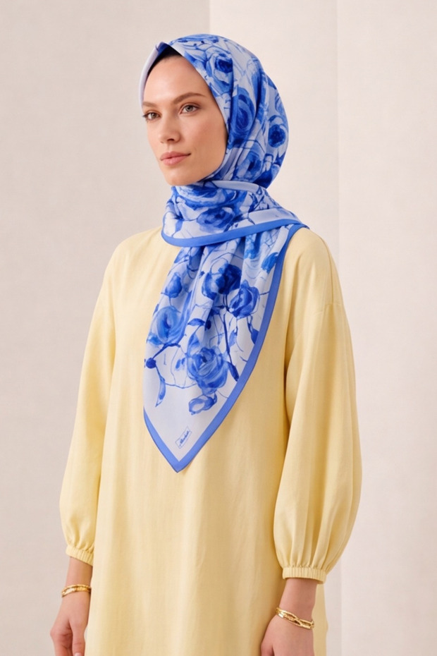 Floral Patterned Cotton Hijab Scarf