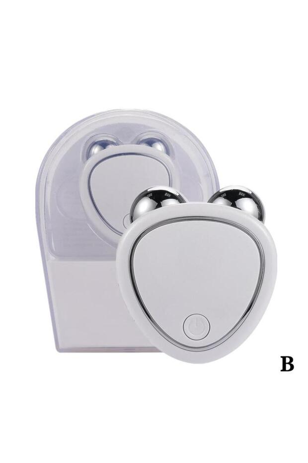 white EMS Microcurrent Face Lift Massager Roller Beauty Instrument for Skin Tightening, Rejuvenation