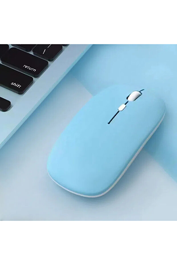 Blue Bluetooth-compatible Mouse Wireless Mouse Silent Computer Mice Portable for Laptop iPad Air Pro