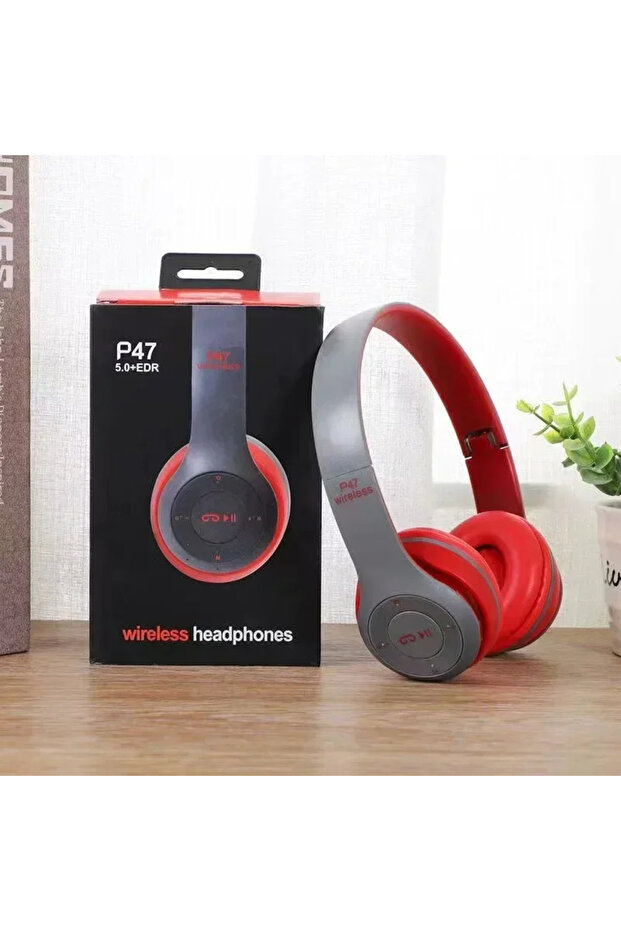 Red Multifunctional Bluetooth 5.0 Portable Foldable Headmounted Wireless Headset For Bluetooth conne