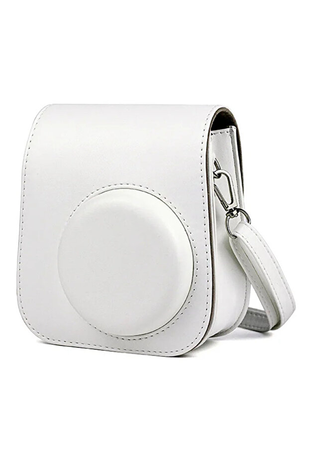 White For Fujifilm Film Camera Bag for Instax Mini 11 9 8 Camera Case PU Leather Soft Silicone Cover