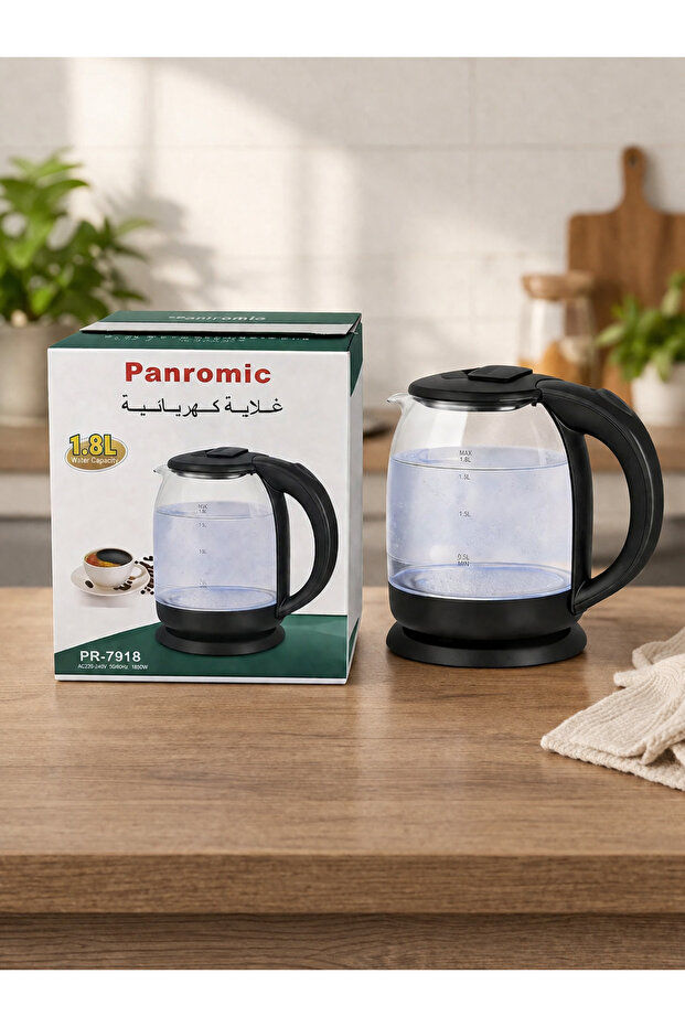 غلاية كهربائية زجاجية Panromic سعة 1.8 لتر
