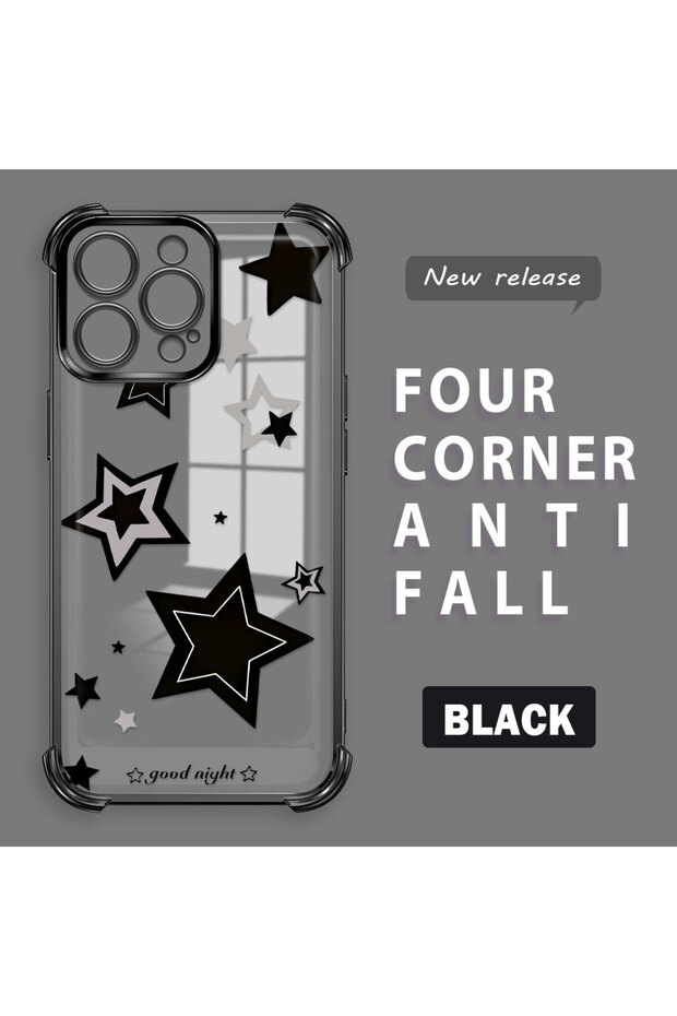 iPhone 15 Pro Max Compatible Transparent Back Four-Corner Reinforced Impact Protection Silicone Case