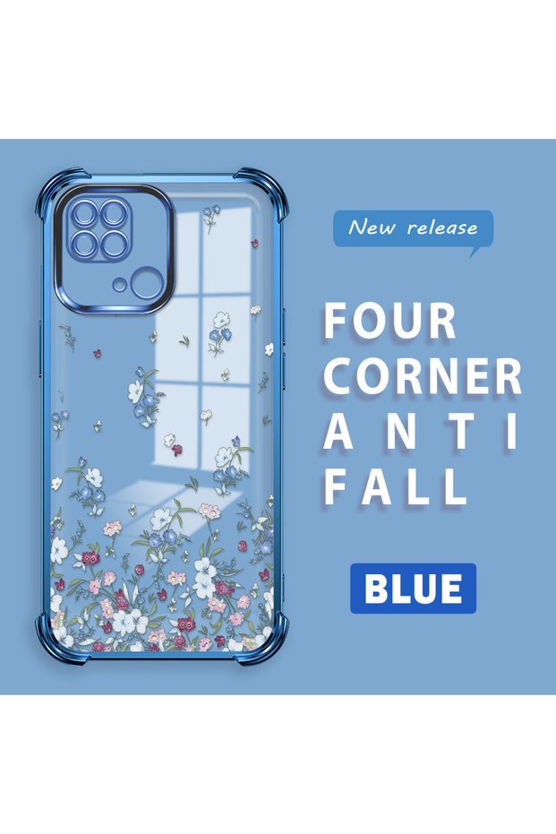 Xiaomi Redmi 10C Compatible Transparent Back Cover Four Corners Reinforced Impact Protection Silicone Case