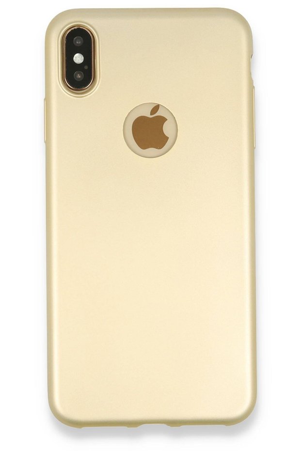 Compatible Case for iPhone XS Max Yumauşk Colorful Flexible Premium Rubber Silicone - Gold
