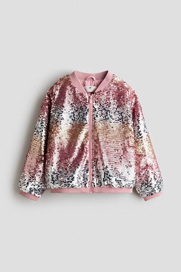 Sequined bomber jacket