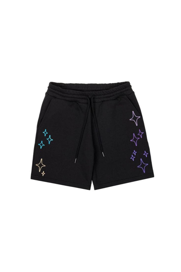 Hanangiyim Unisex Oversize Relaxed Fit High Waist Special Design Printed Summer Shorts