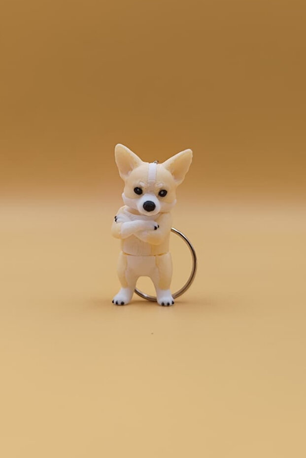 Movable Cute Corgi Dog Design Movable Keychain - Movable Keychain Bag Ornament Charm