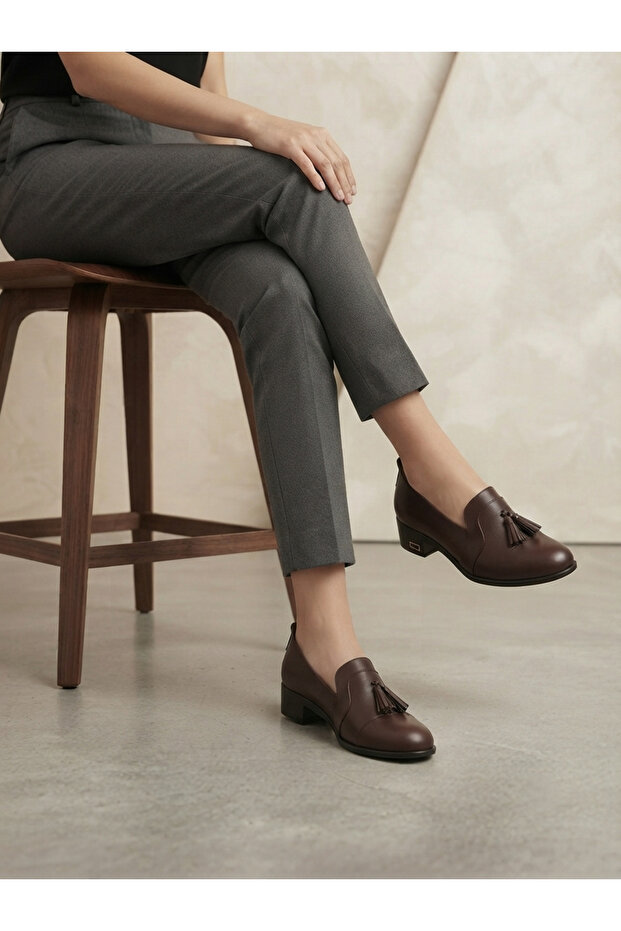 Genuine Leather Brown Women's Leather Casual Shoes Dp15-72421