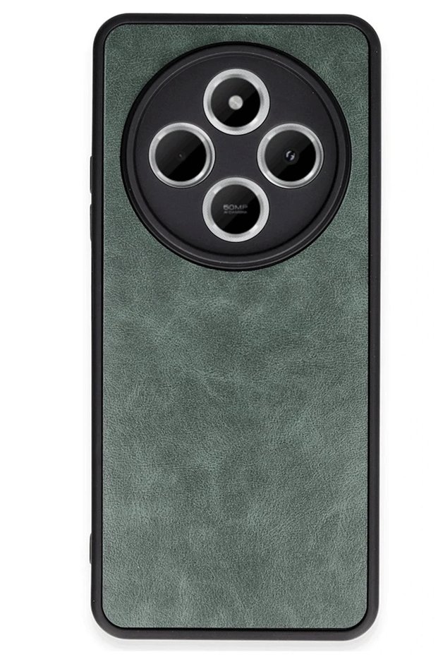 Aconcept Redmi 14C Case Aras Leather Cover - (83449) Dark Green