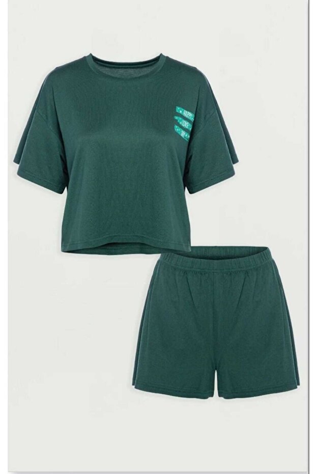 Yeşil Şortlu Pijama Takımı