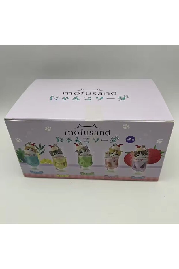 A set of 5pcs New Mofusand Cat Pudding Cold Drink Pendant Mini Figures Blind Box Anime Figure