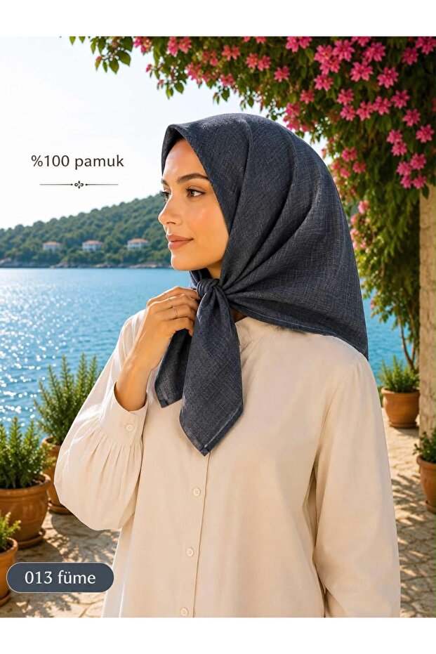 وشاح مصنوع من القطن بنسبة 100%، مقاس 100×100 سم