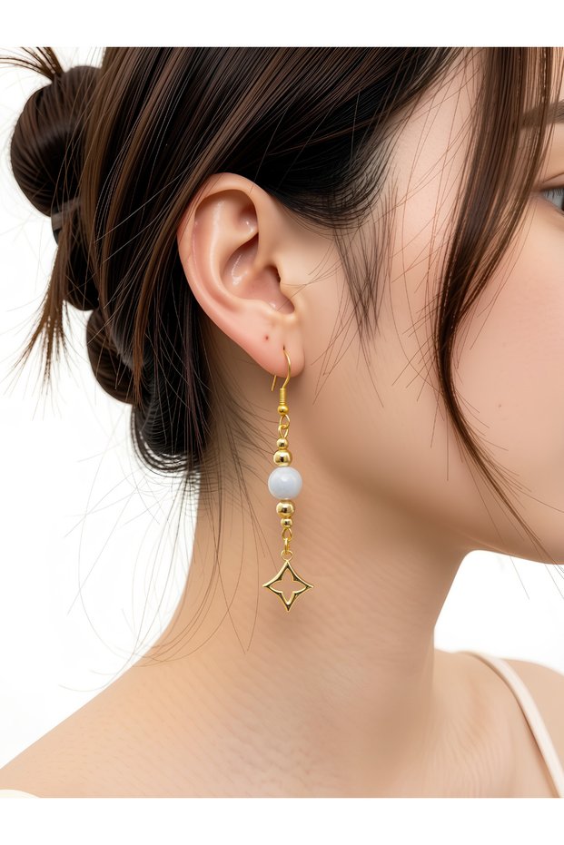 Blue Chalcedony Stone Earrings