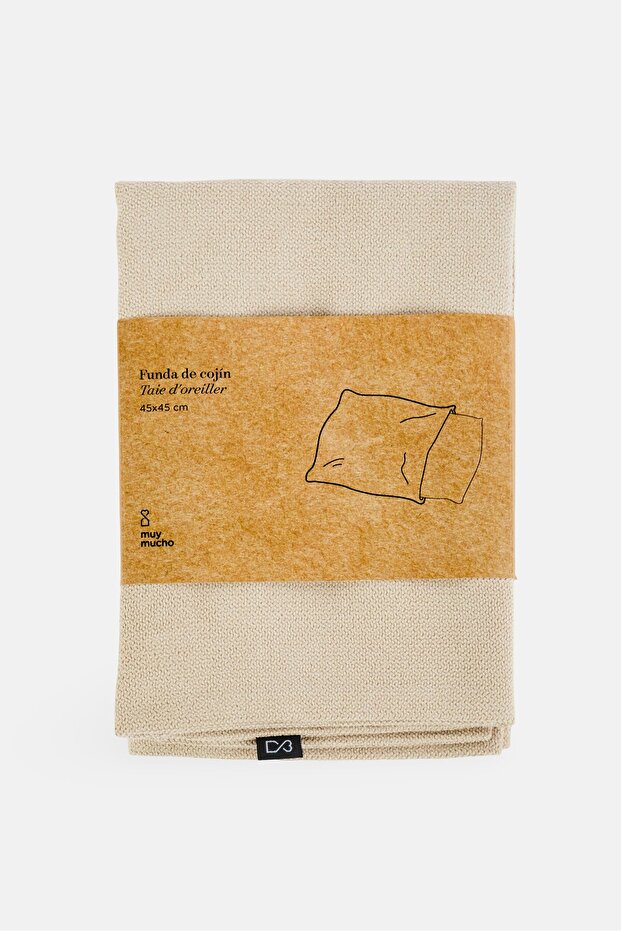 Rectangular Shape Solid Cushion Cover, Beige